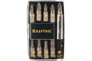 Набор KRAFTOOL бит COMPACT-10 с магнит.адаптером 10пред