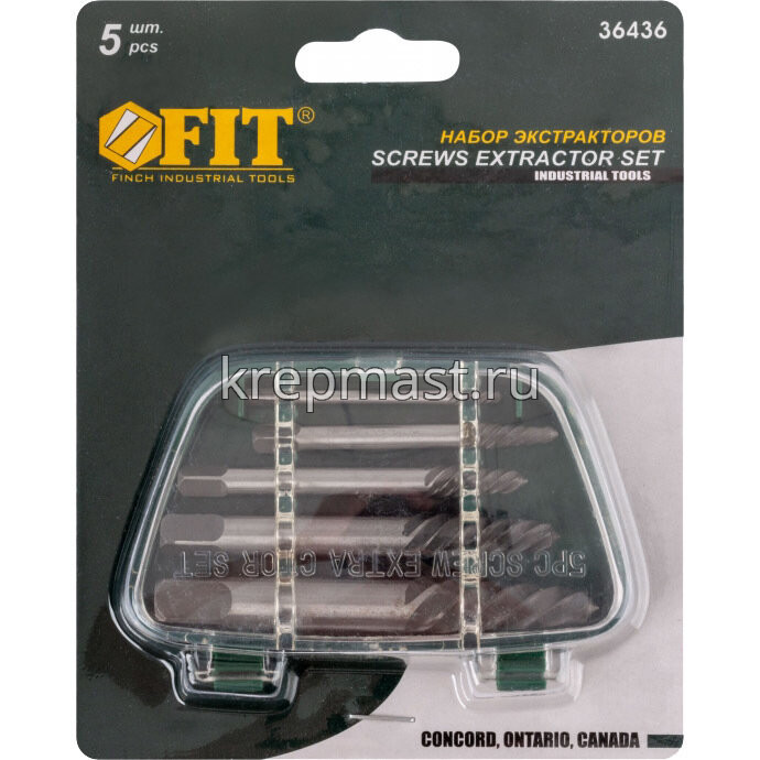 Набор экстракторов FIT д/выкруч. шурупов и болтов (5шт) усиленный