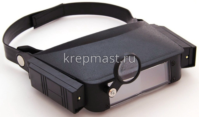 лупа STAYER "STANDART", с крепл.на голову с подсветкой