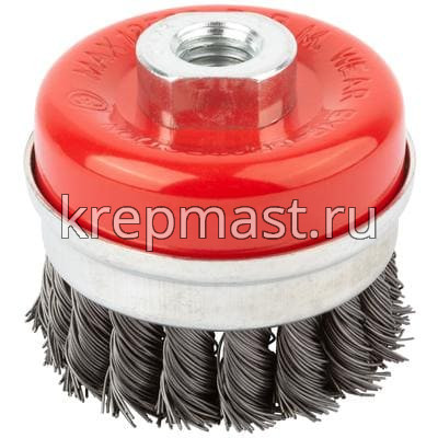 Корщетка- чашка 75мм FIT витая с бандажом