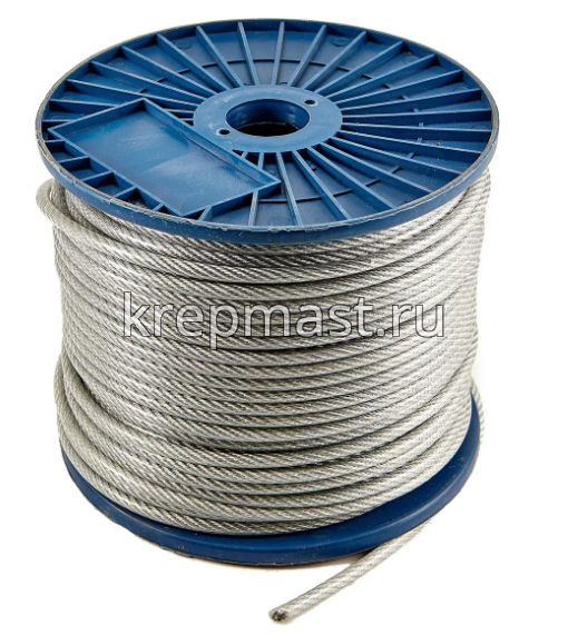 Трос в оплётке ПВХ 6/8 мм (100м)