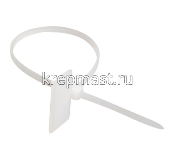 Стяжка кабельная 100х2,5 с площадкой 20х13мм