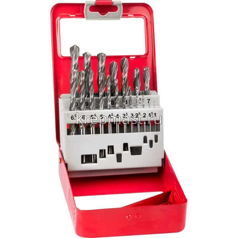 Набор сверел по металлу 19шт ЗУБР (1-10мм) металл.бокс