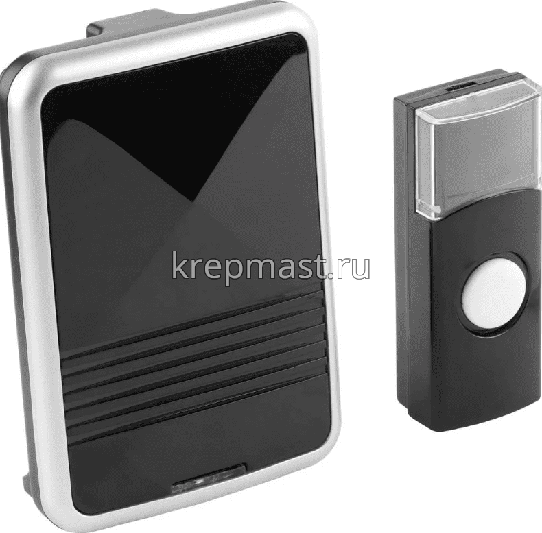 Звонок БЕСПРОВОДНОЙ электрический СВЕТОЗАР "Кристалл" 100м, CR2032, 2АА