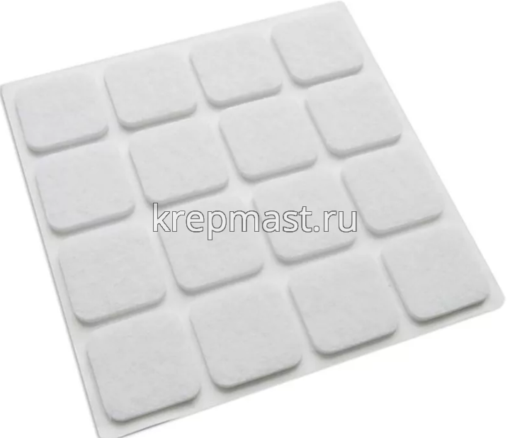 Протекторы войлочные самоклеящиеся (квадрат) 32шт/уп (22х22мм)