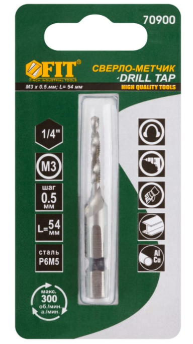 Сверло - метчик FIT по металлу 3 х 0,5мм