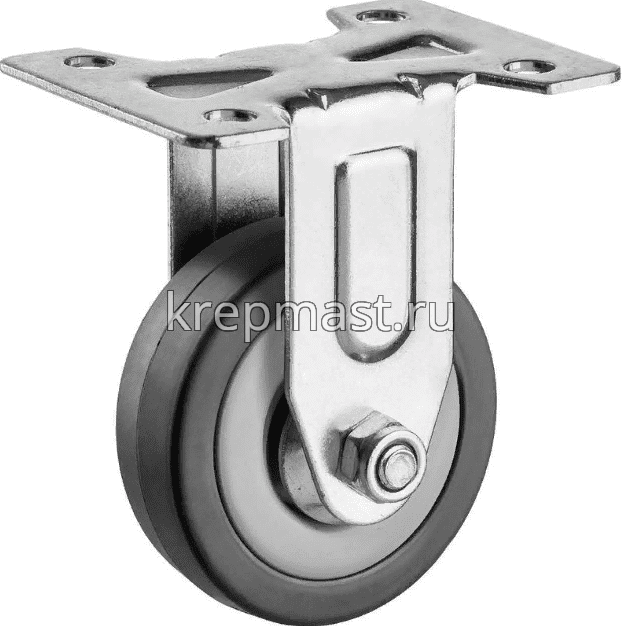 Колесо д.100мм НЕПОВОРОТНОЕ ЗУБР на площадке резина (г/п 100кг)