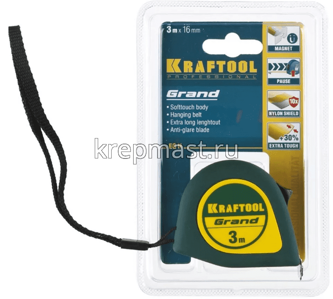 Рулетка 3м х 16мм KRAFTOOL GRAND