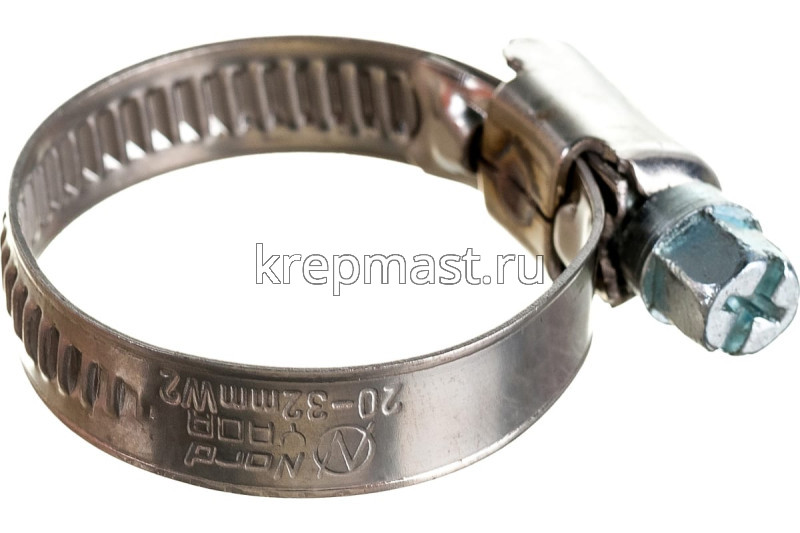 Хомут червячный нержавейка 20-32
